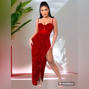 NEW Sequin Split Thigh Formal Dress